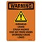 Signmission OSHA WARNING Sign, Overhead Crane Crush W/ Symbol, 24in X 18in Decal, 18" W, 24" L, Portrait OS-WS-D-1824-V-13391 - alternate 1